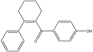 (4-hydroxyphenyl)(2-phenylcyclohex-1-enyl)methanone Struktur