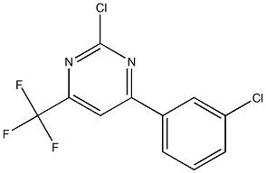 2-chloro-4-(3-chlorophenyl)-6-(trifluoromethyl)pyrimidine Struktur