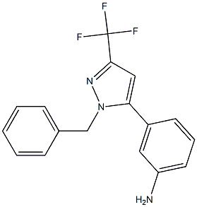 3-(1-benzyl-3-(trifluoromethyl)-1H-pyrazol-5-yl)aniline Struktur