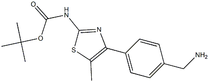 tert-butyl 4-(4-(aminomethyl)phenyl)-5-methylthiazol-2-ylcarbamate Struktur