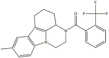 (8-methyl-3a,4,5,6-tetrahydro-1H-pyrazino[3,2,1-jk]carbazol-3(2H)-yl)(2-(trifluoromethyl)phenyl)methanone Struktur