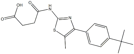 4-((4-(4-(tert-butyl)phenyl)-5-methylthiazol-2-yl)amino)-4-oxobutanoic acid Struktur