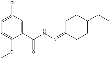 5-chloro-N'-(4-ethylcyclohexylidene)-2-methoxybenzohydrazide Struktur