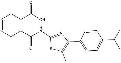 6-((4-(4-isopropylphenyl)-5-methylthiazol-2-yl)carbamoyl)cyclohex-3-enecarboxylic acid Struktur