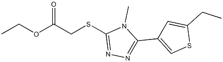 ethyl 2-((5-(5-ethylthiophen-3-yl)-4-methyl-4H-1,2,4-triazol-3-yl)thio)acetate Struktur