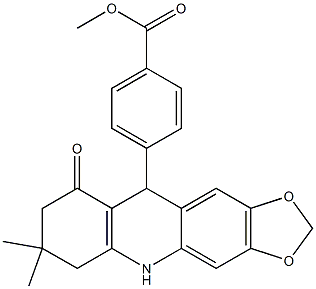 methyl 4-(7,7-dimethyl-9-oxo-5,6,7,8,9,10-hexahydro-[1,3]dioxolo[4,5-b]acridin-10-yl)benzoate Struktur