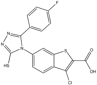 3-chloro-6-(3-(4-fluorophenyl)-5-mercapto-4H-1,2,4-triazol-4-yl)benzo[b]thiophene-2-carboxylic acid Struktur