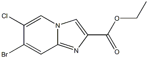 7-Bromo-6-chloro-imidazo[1,2-a]pyridine-2-carboxylic acid ethyl ester Struktur