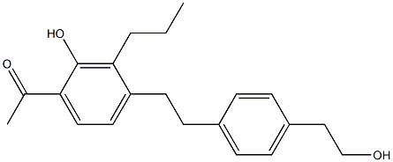 1-(2-hydroxy-4-(4-(2-hydroxyethyl)phenethyl)-3-propylphenyl)ethanone Struktur