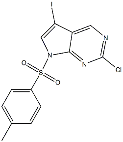 2-chloro-5-iodo-7-tosyl-7H-pyrrolo[2,3-d]pyrimidine Struktur