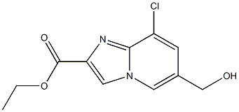 8-Chloro-6-hydroxymethyl-imidazo[1,2-a]pyridine-2-carboxylic acid ethyl ester Struktur