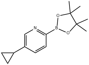 5-cyclopropyl-2-(4,4,5,5-tetramethyl-1,3,2-dioxaborolan-2-yl)pyridine Struktur