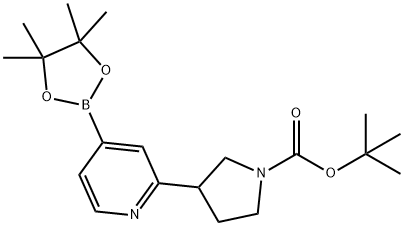 tert-butyl 3-(4-(4,4,5,5-tetramethyl-1,3,2-dioxaborolan-2-yl)pyridin-2-yl)pyrrolidine-1-carboxylate Struktur