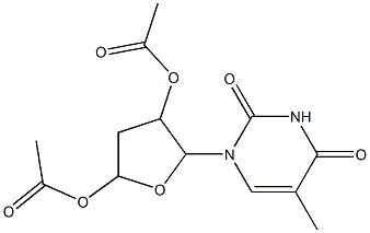 5-(5-methyl-2,4-dioxo-3,4-dihydropyrimidin-1(2H)-yl)tetrahydrofuran-2,4-diyl diacetate Struktur