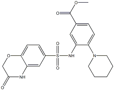 methyl 3-(3-oxo-3,4-dihydro-2H-benzo[b][1,4]oxazine-6-sulfonamido)-4-(piperidin-1-yl)benzoate Struktur