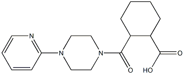 2-(4-(pyridin-2-yl)piperazine-1-carbonyl)cyclohexanecarboxylic acid Struktur