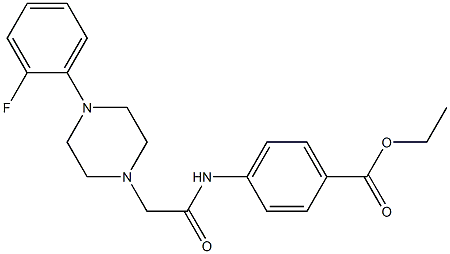 ethyl 4-(2-(4-(2-fluorophenyl)piperazin-1-yl)acetamido)benzoate Struktur