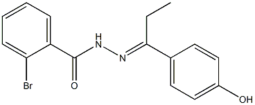 (E)-2-bromo-N'-(1-(4-hydroxyphenyl)propylidene)benzohydrazide Struktur