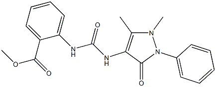 methyl 2-(3-(1,5-dimethyl-3-oxo-2-phenyl-2,3-dihydro-1H-pyrazol-4-yl)ureido)benzoate Struktur