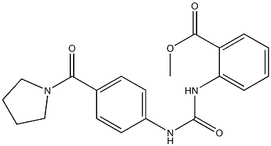 methyl 2-(3-(4-(pyrrolidine-1-carbonyl)phenyl)ureido)benzoate Struktur