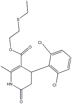 2-(ethylthio)ethyl 4-(2,6-dichlorophenyl)-2-methyl-6-oxo-1,4,5,6-tetrahydropyridine-3-carboxylate Struktur