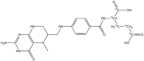 5-Methyltetrahydrofolic Acid-[13C5] Structure