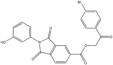 2-(4-BROMOPHENYL)-2-OXOETHYL 2-(3-HYDROXYPHENYL)-1,3-DIOXO-5-ISOINDOLINECARBOXYLATE Struktur