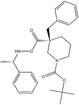 (S)-1-phenylethanamine (S)-3-benzyl-1-(tert-butoxycarbonyl)piperidine-3-carboxylate Struktur