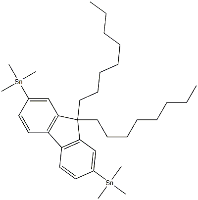 (9,9-Dioctyl-9H-fluorene-2,7-diyl)bis(trimethylstannane) Struktur