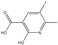 2-Hydroxy-5-iodo-6-methyl-nicotinic acid Struktur