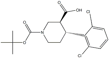 (3S,4R)-1-(tert-butoxycarbonyl)-4-(2,6-dichlorophenyl)piperidine-3-carboxylic acid Struktur