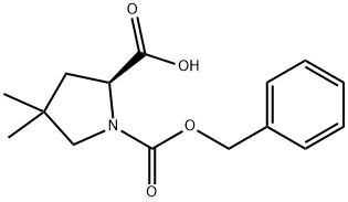 (S)-1-Cbz-4,4-dimethyl-pyrrolidine-2-carboxylic acid Struktur