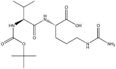 (S)-2-((S)-2-((tert-butoxycarbonyl)amino)-3-methylbutanamido)-5-ureidopentanoic acid Struktur