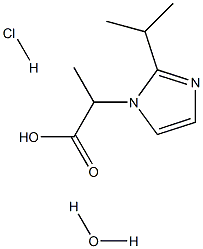 2-(2-isopropyl-1H-imidazol-1-yl)propanoic acid hydrochloride hydrate Struktur