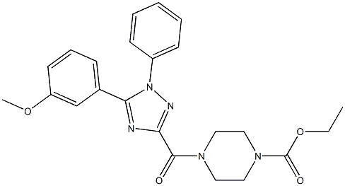 ethyl 4-(5-(3-methoxyphenyl)-1-phenyl-1H-1,2,4-triazole-3-carbonyl)piperazine-1-carboxylate Struktur