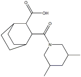 3-(3,5-dimethylpiperidine-1-carbonyl)bicyclo[2.2.2]octane-2-carboxylic acid Struktur