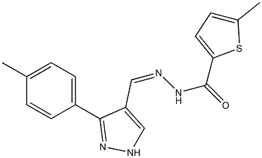 (Z)-5-methyl-N'-((3-(p-tolyl)-1H-pyrazol-4-yl)methylene)thiophene-2-carbohydrazide Struktur