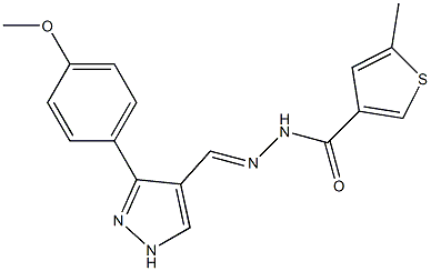 (E)-N'-((3-(4-methoxyphenyl)-1H-pyrazol-4-yl)methylene)-5-methylthiophene-3-carbohydrazide Struktur