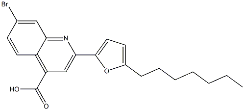 7-bromo-2-(5-heptylfuran-2-yl)quinoline-4-carboxylic acid Struktur