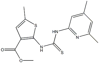 methyl 2-(3-(4,6-dimethylpyridin-2-yl)thioureido)-5-methylthiophene-3-carboxylate Struktur