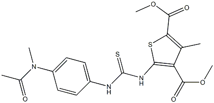 dimethyl 3-methyl-5-(3-(4-(N-methylacetamido)phenyl)thioureido)thiophene-2,4-dicarboxylate Struktur