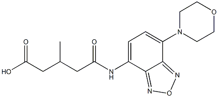 3-methyl-5-((7-morpholinobenzo[c][1,2,5]oxadiazol-4-yl)amino)-5-oxopentanoic acid Struktur