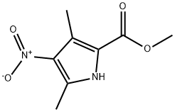 Pyrrole-2-carboxylic acid, 3,5-dimethyl-4-nitro-, methyl ester (6CI) Struktur