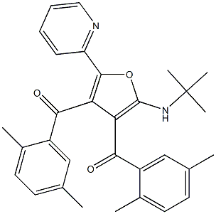 Methanone,  [2-[(1,1-dimethylethyl)amino]-5-(2-pyridinyl)-3,4-furandiyl]bis[(2,5-dimethylphenyl)-  (9CI) Struktur