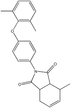 2-[4-(2,6-dimethylphenoxy)phenyl]-4-methyl-3a,4,7,7a-tetrahydro-1H-isoindole-1,3(2H)-dione Struktur