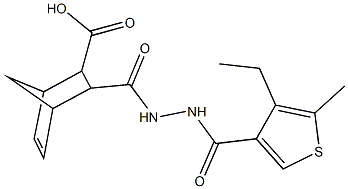 3-({2-[(4-ethyl-5-methyl-3-thienyl)carbonyl]hydrazino}carbonyl)bicyclo[2.2.1]hept-5-ene-2-carboxylic acid Struktur