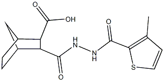 3-({2-[(3-methyl-2-thienyl)carbonyl]hydrazino}carbonyl)bicyclo[2.2.1]heptane-2-carboxylic acid Struktur