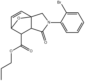 propyl 3-(2-bromophenyl)-4-oxo-10-oxa-3-azatricyclo[5.2.1.0~1,5~]dec-8-ene-6-carboxylate Struktur