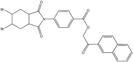 2-(2-naphthyl)-2-oxoethyl 4-(5,6-dibromo-1,3-dioxooctahydro-2H-isoindol-2-yl)benzoate Struktur