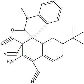 2'-amino-1-methyl-6'-tert-butyl-1,3,4'a,5',6',7'-hexahydro-2-oxospiro[2H-indole-3,4'-naphthalene]-1',3',3'(4'H)-tricarbonitrile Struktur